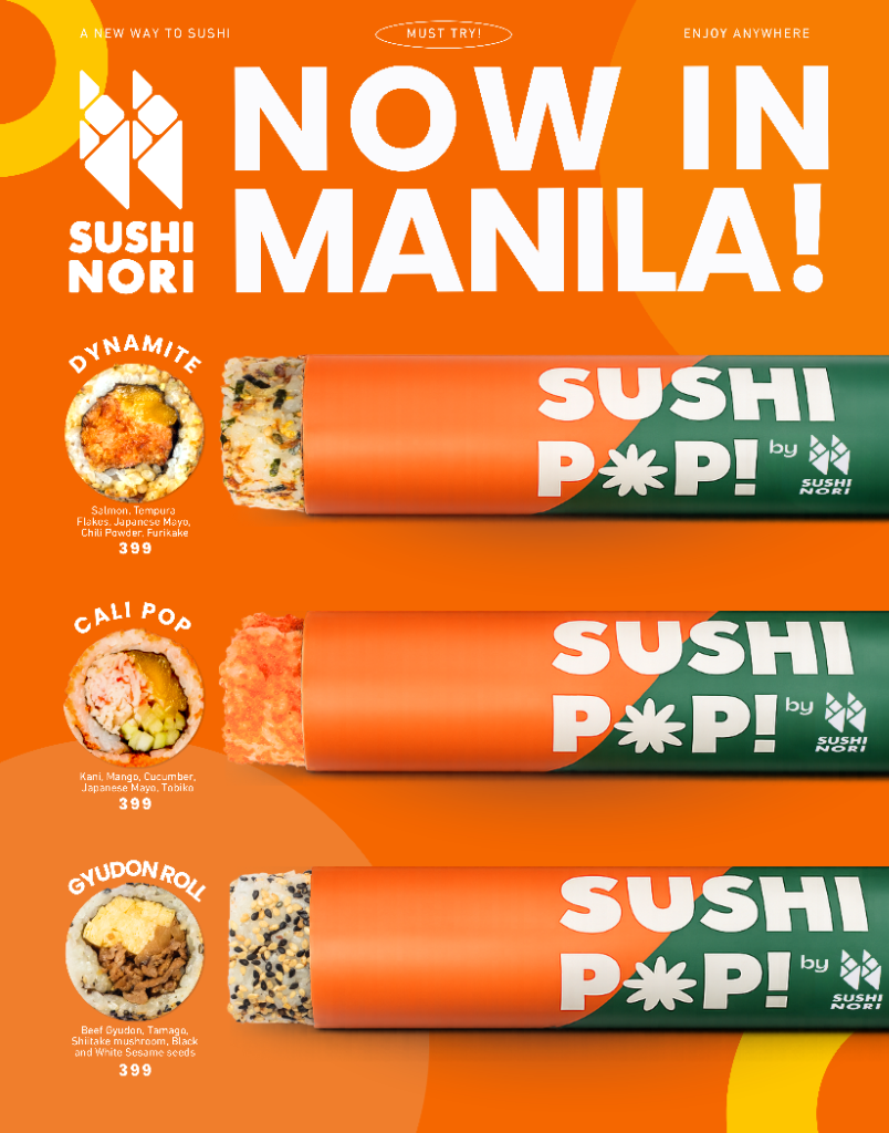 Sushi Pop flavors — Dynamite, Cali Pop, Gyudon Roll by Sushi Nori