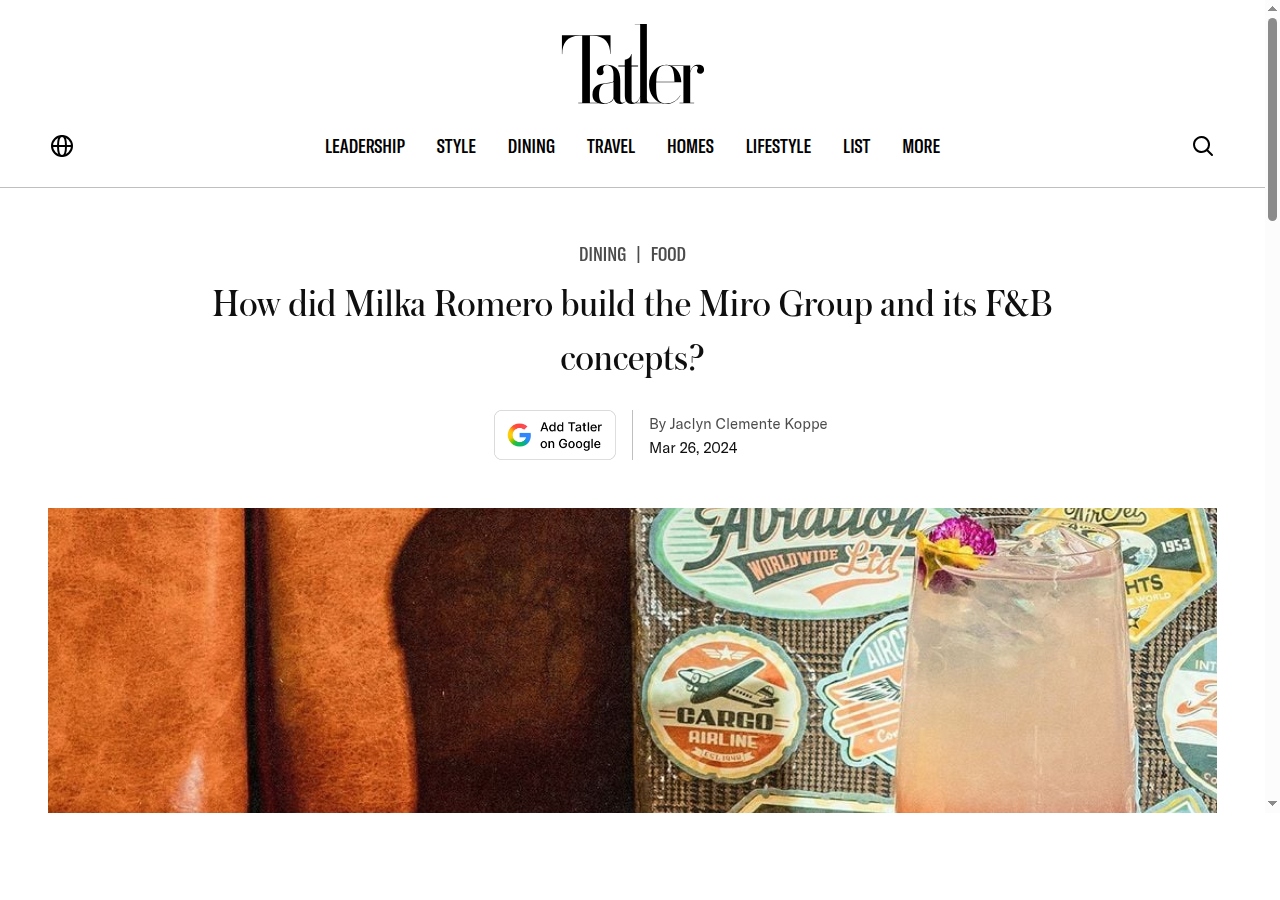 Tatler Asia article screenshot